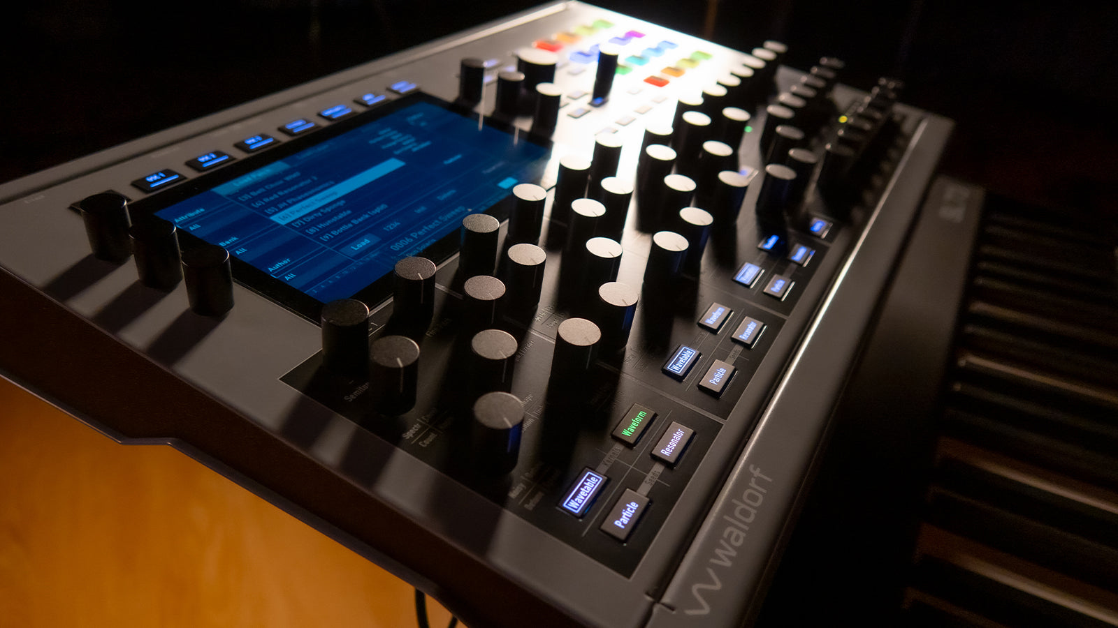 Waldorf Iridium MK2 on a stand in a studio