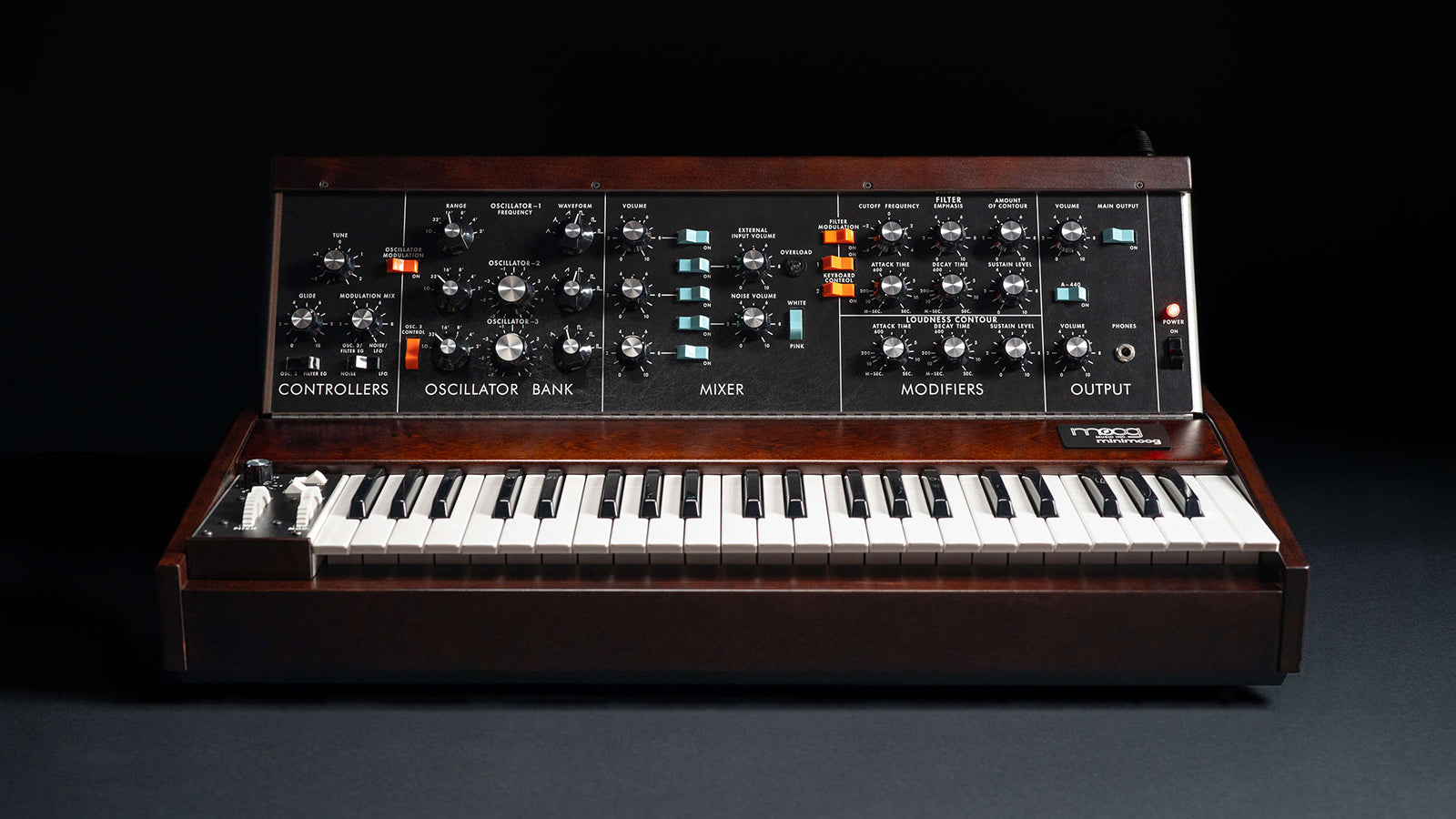 A Minimoog Model D on a table