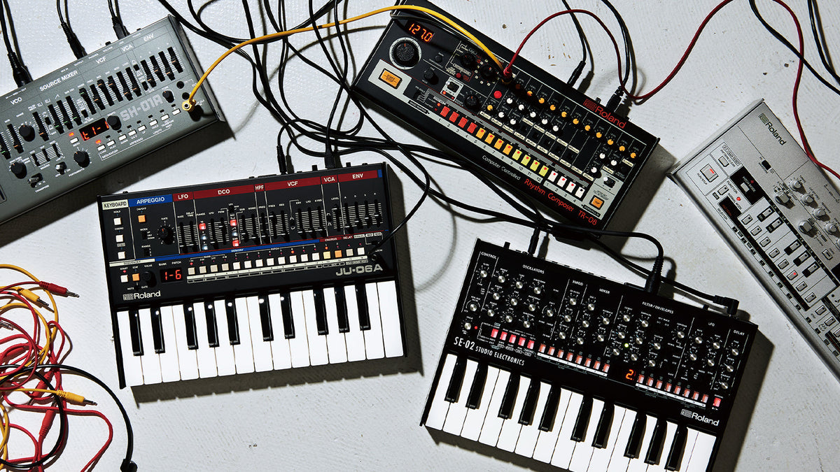 A collection of Roland Boutique synths