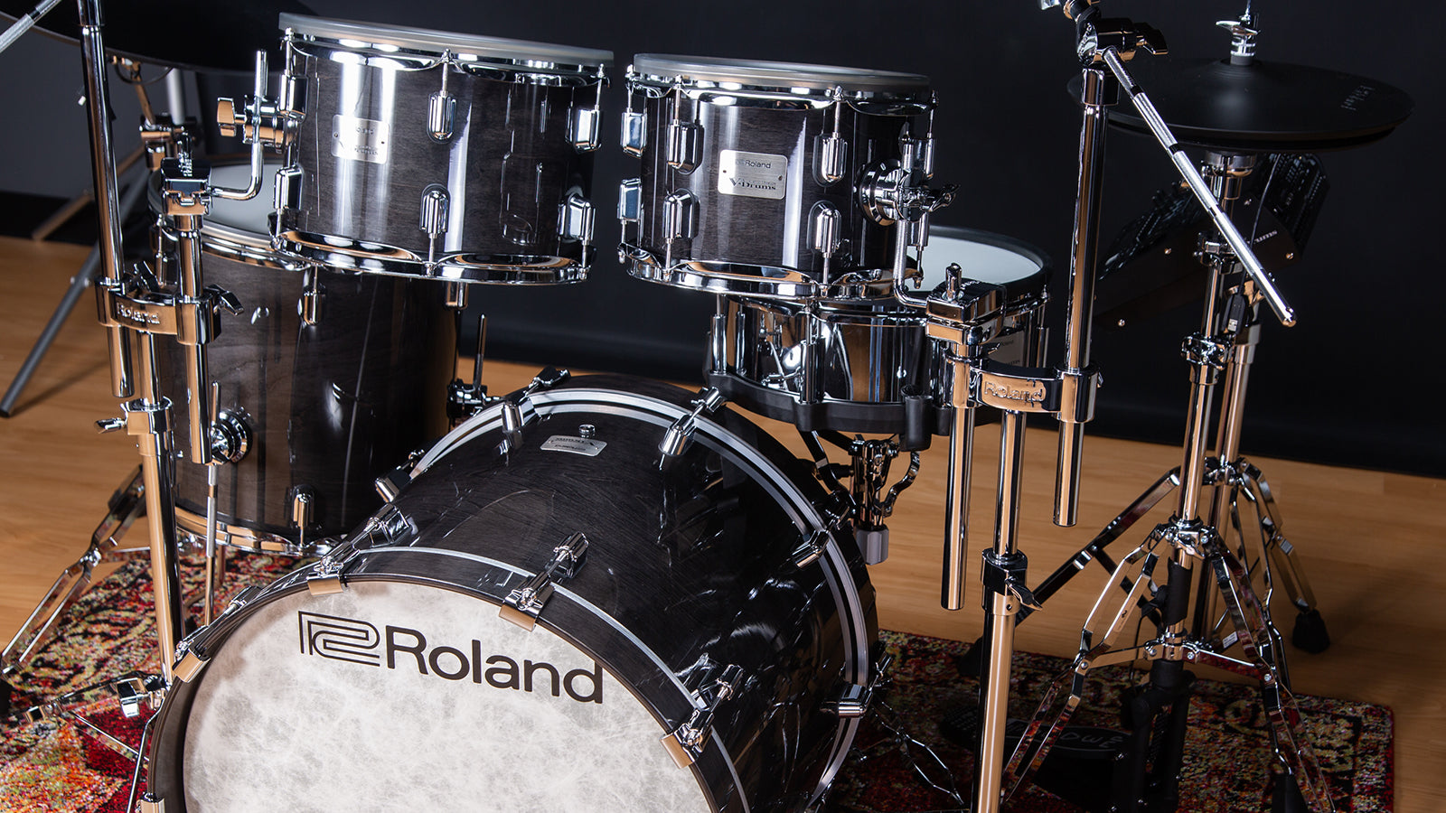 A Roland VAD706 drum set in a photo studio