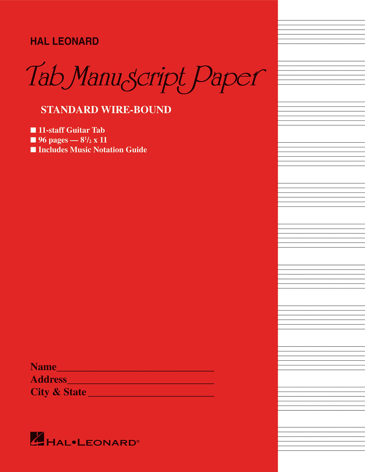 Cover of Guitar Tablature Manuscript Paper - Wire-Bound