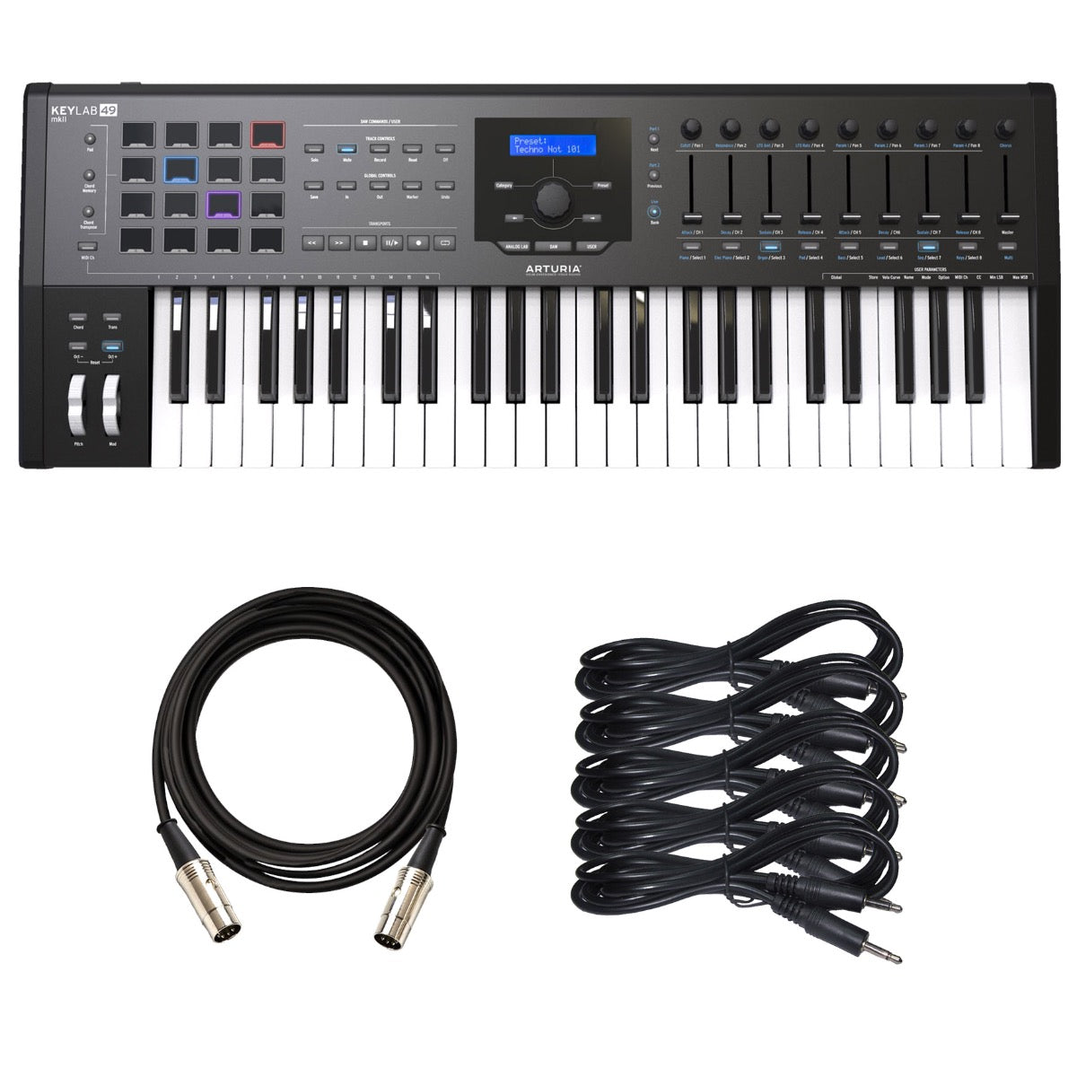 Arturia KeyLab MkII 49 MIDI/USB/CV Controller - Black CABLE KIT