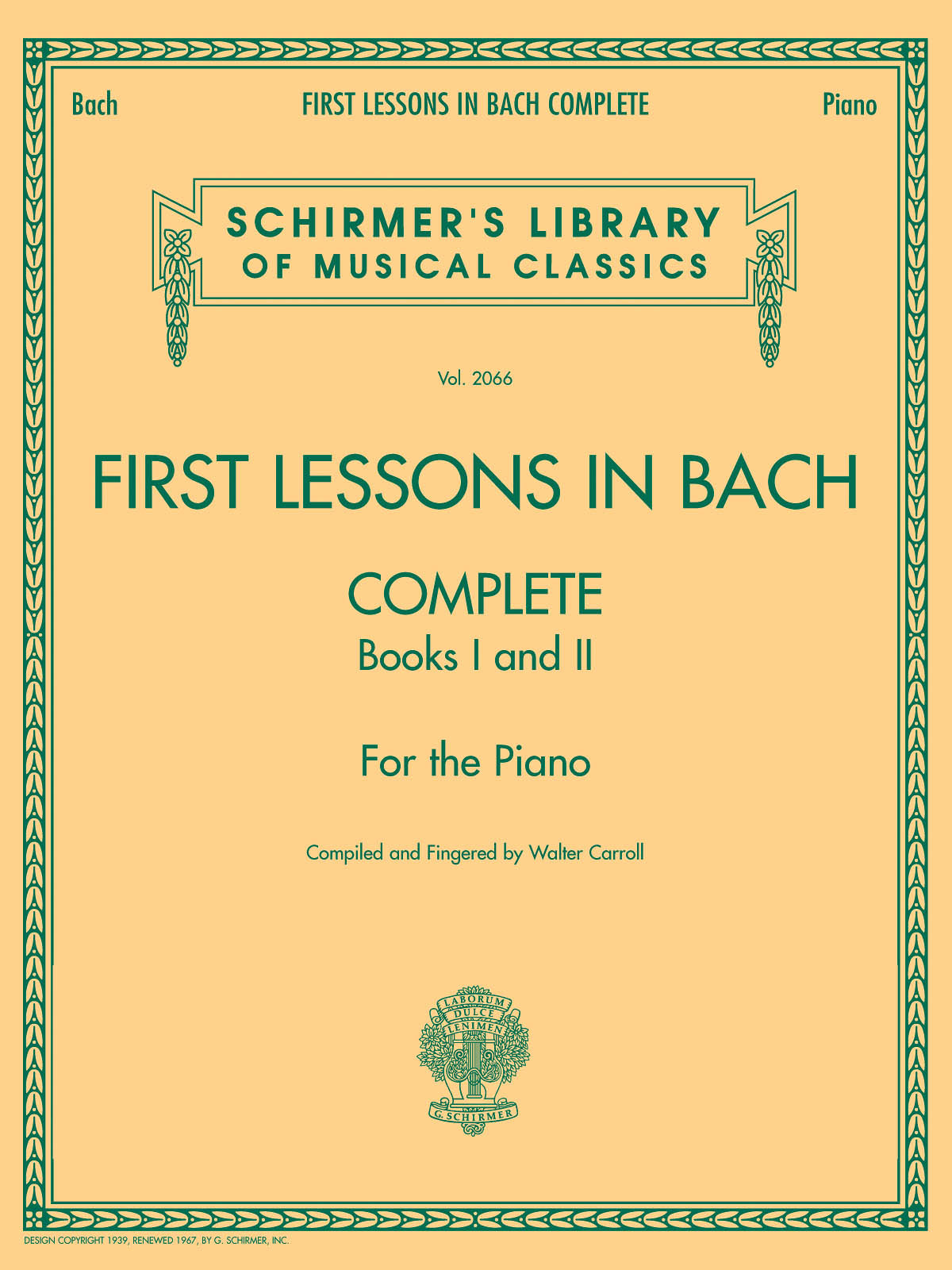 Cover of First Lessons in Bach, Complete