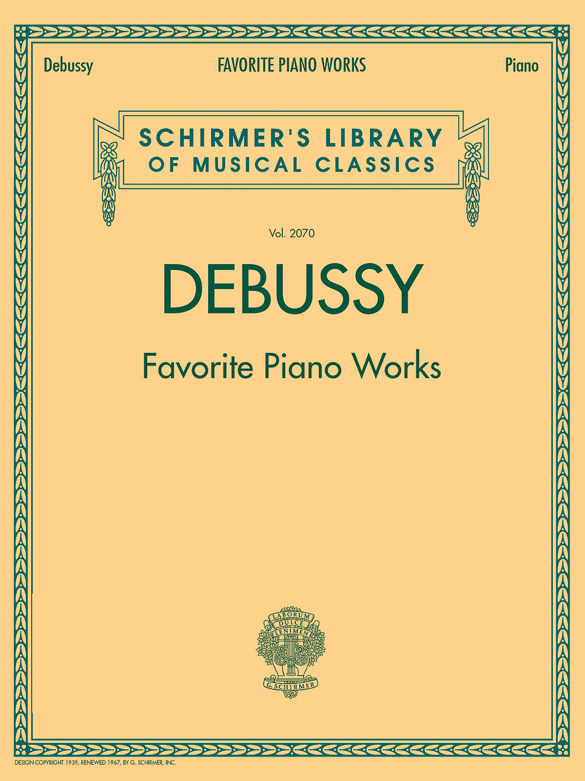Cover of Schirmer Library of Classics Volume 2070