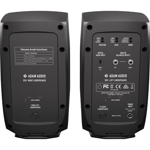 ADAM Audio D3V Desktop Monitors - Black