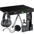 Collage showing components in Audient Evo 16 24in/24out USB-C Audio Interface PODCASTING PAK