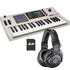 Collage showing components in Akai Professional MPC Key 37 G2 Music Production Center Keyboard STUDIO KIT