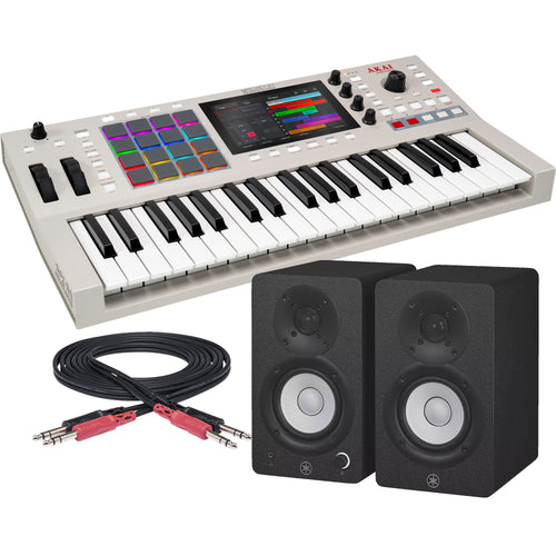 Collage showing components in Akai Professional MPC Key 37 G2 Music Production Center Keyboard STUDIO RIG