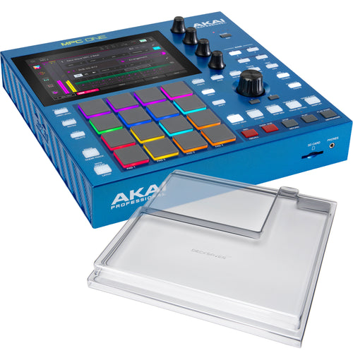 Collage showing components in Akai Professional MPC One G2 Standalone Music Production Center DECKSAVER KIT