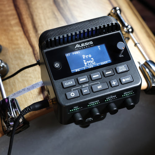 An Alesis Kitstream mounted on a bass drum