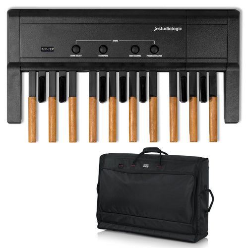 Collage of items included in the Studiologic MP-117 MIDI Pedalboard CARRY BAG KIT
