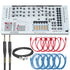 Collage showing components in Analogue Solutions Ample 3-VCO Desktop Analog Synthesizer CABLE KIT