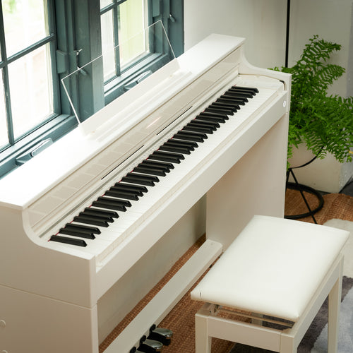 Casio Celviano AP-S450 Digital Piano - White - in a stylish living room from above