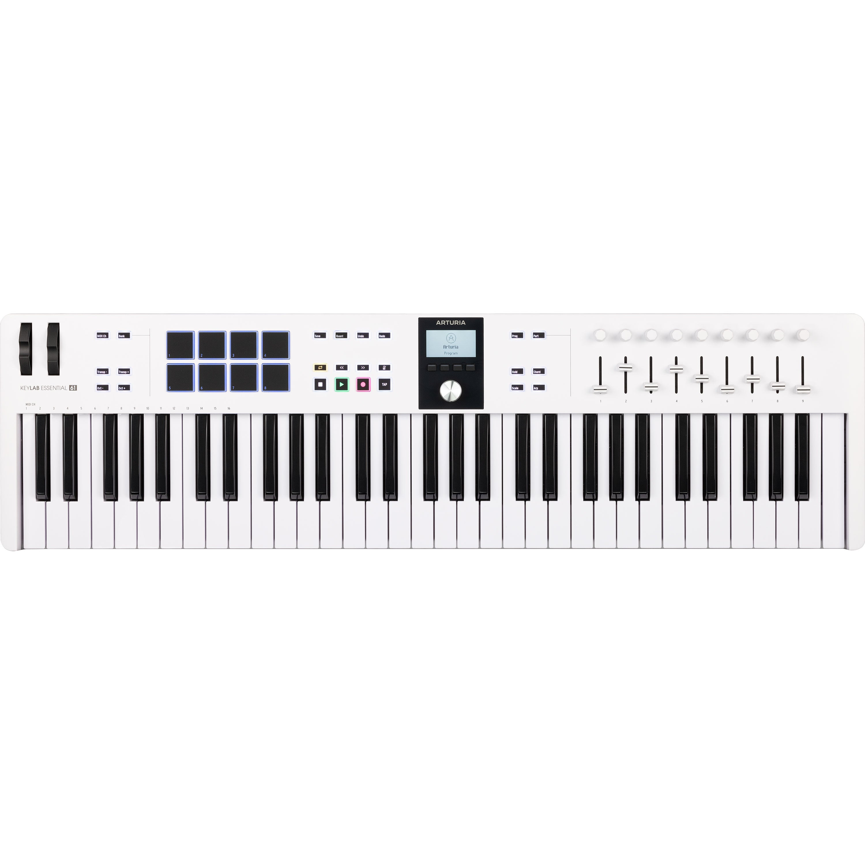 Arturia KeyLab Essential 61 Mk3 Keyboard Controller - White View 1