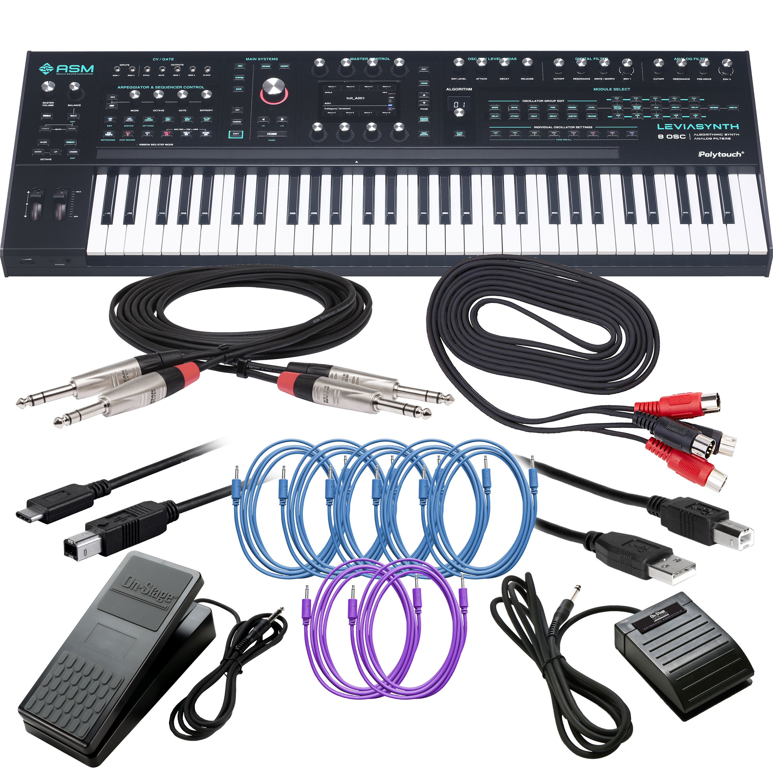 ASM Leviasynth Keyboard 16-Voice Algorithmic Synthesizer CABLE KIT