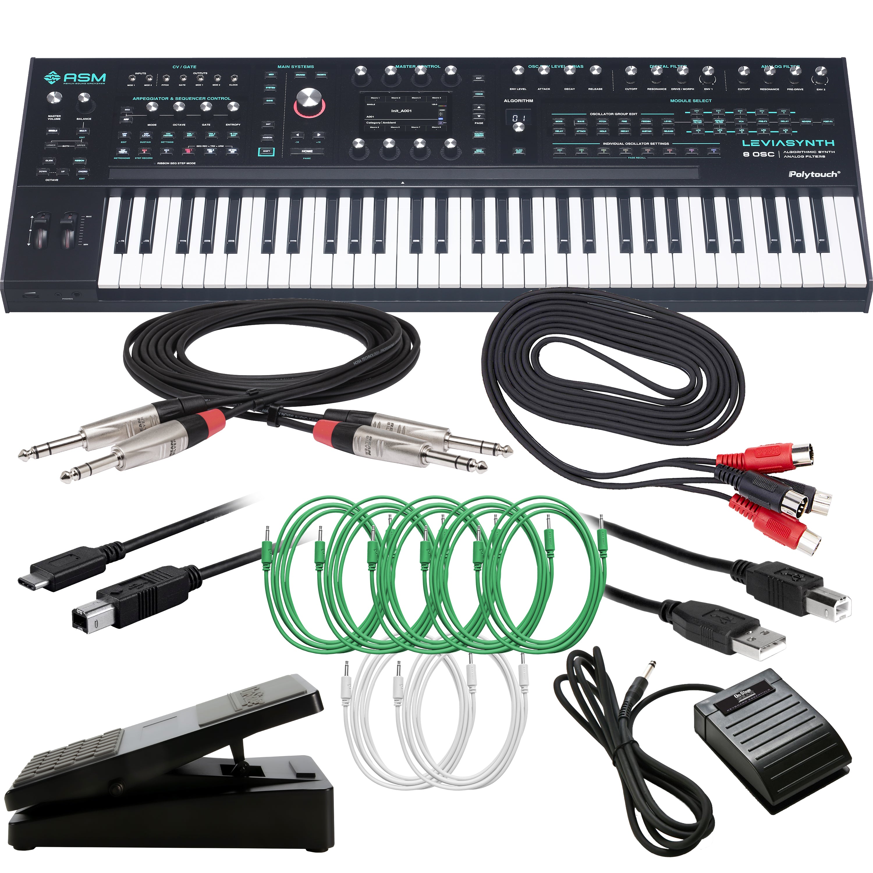ASM Leviasynth Keyboard 16-Voice Algorithmic Synthesizer CABLE KIT