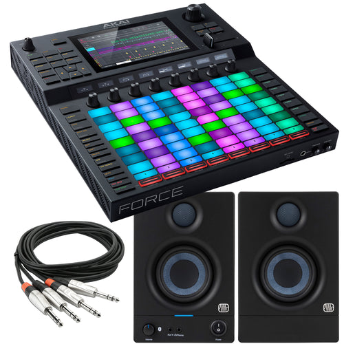 Collage image of the Akai Professional Force Production/Performance System STUDIO RIG bundle