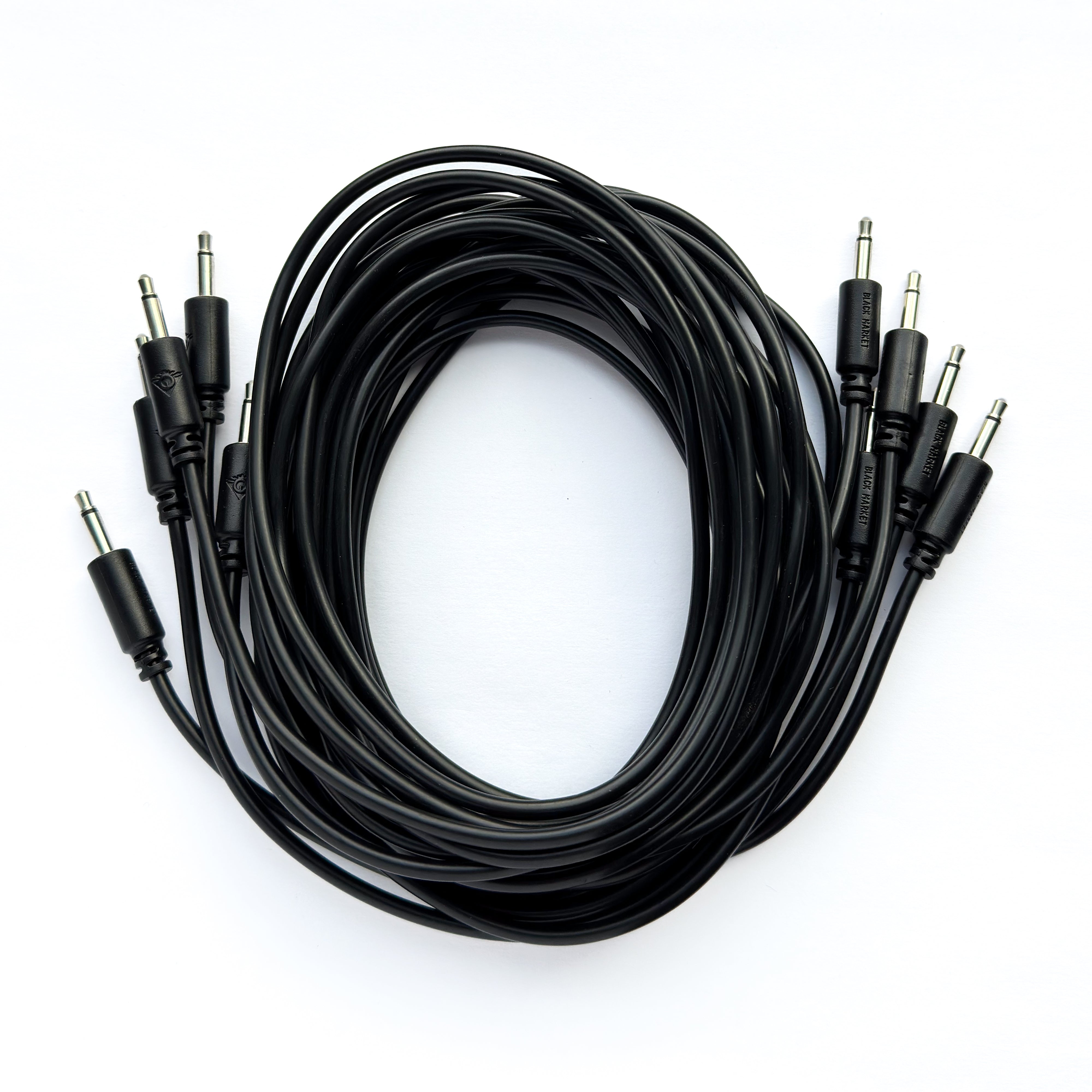 Black Market Modular 3.5mm Patch Cable 5-Pack - 100cm/40" - Black View 1