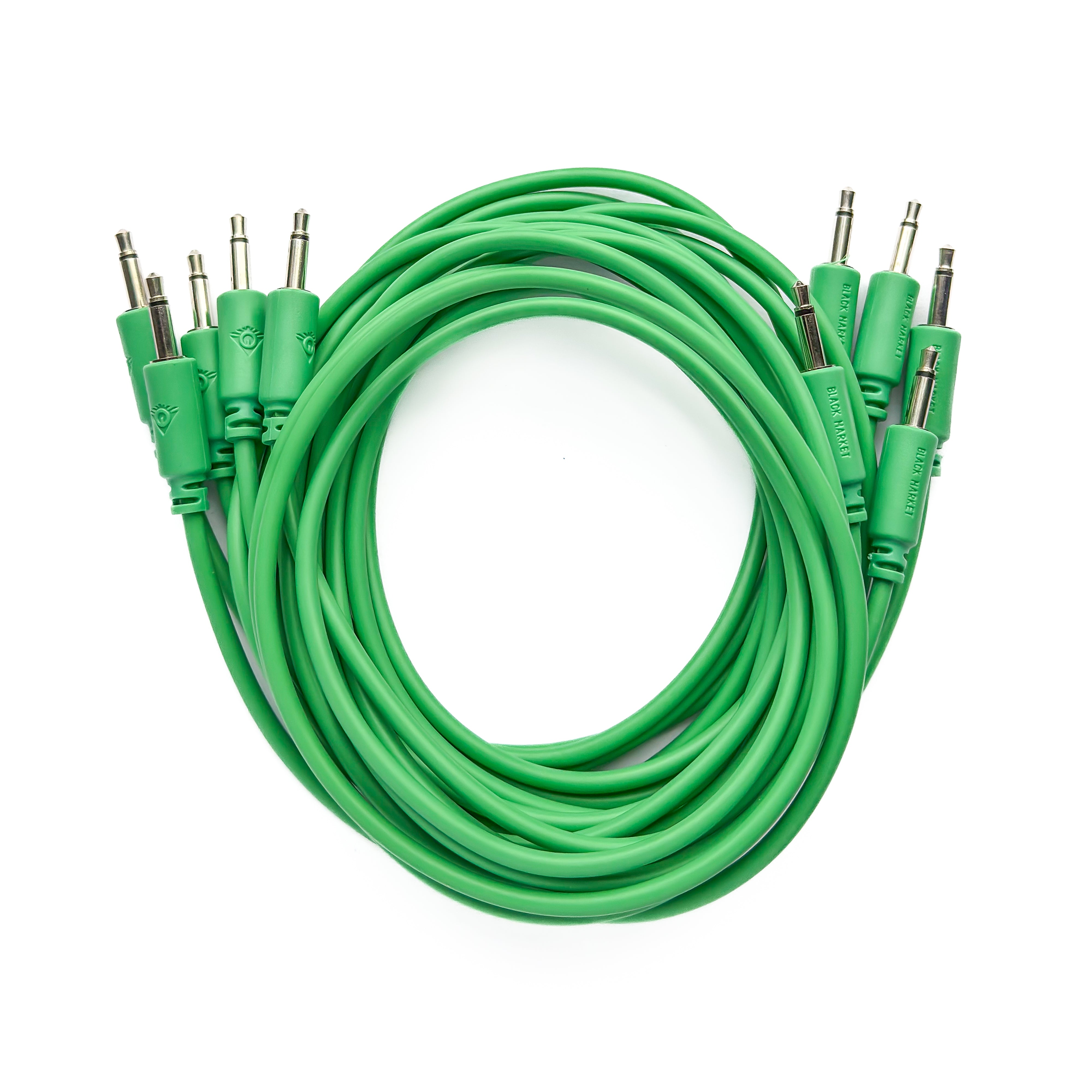 Black Market Modular 3.5mm Patch Cable 5-Pack - 100cm/40" - Green View 1