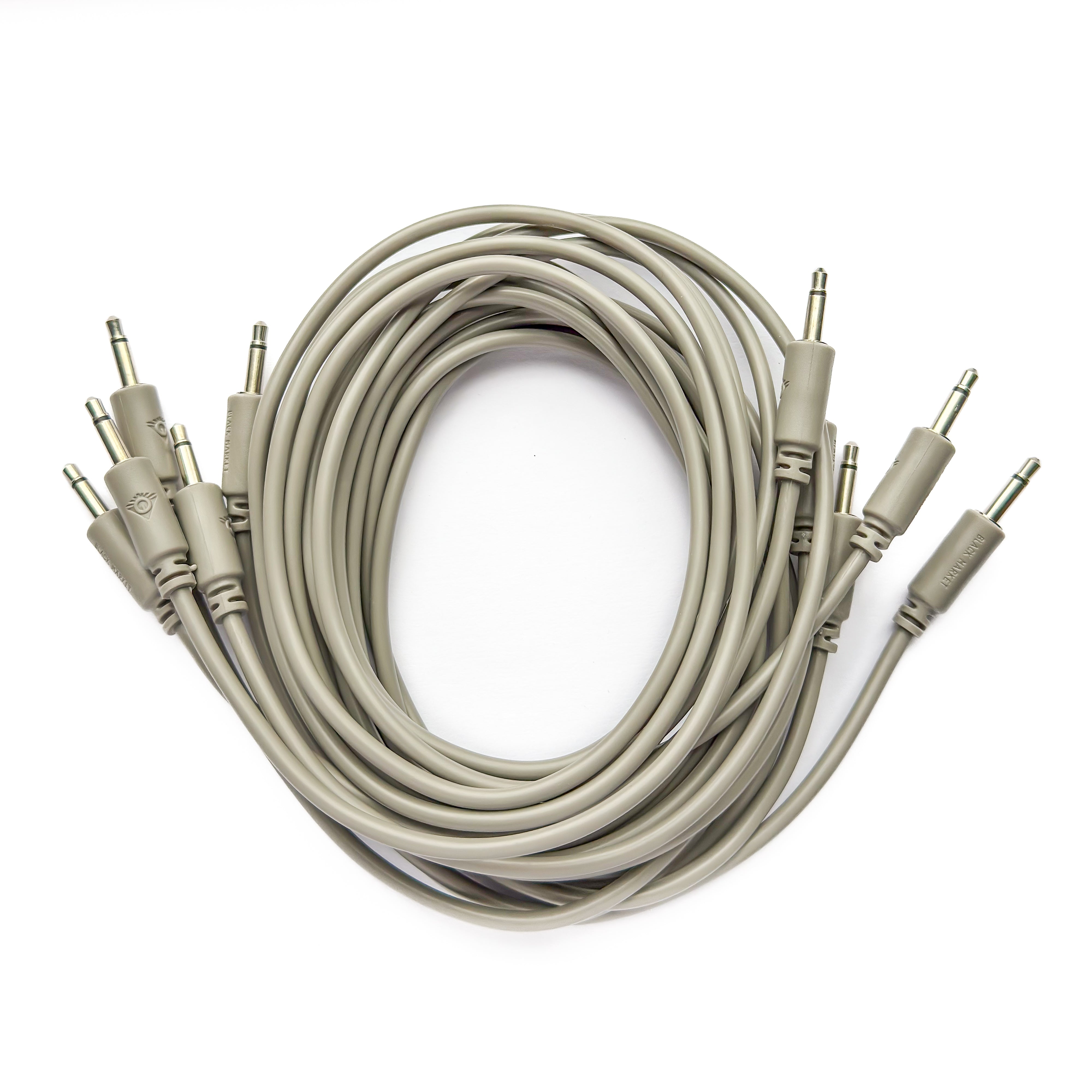 Black Market Modular 3.5mm Patch Cable 5-Pack - 100cm/40" - Gray View 1