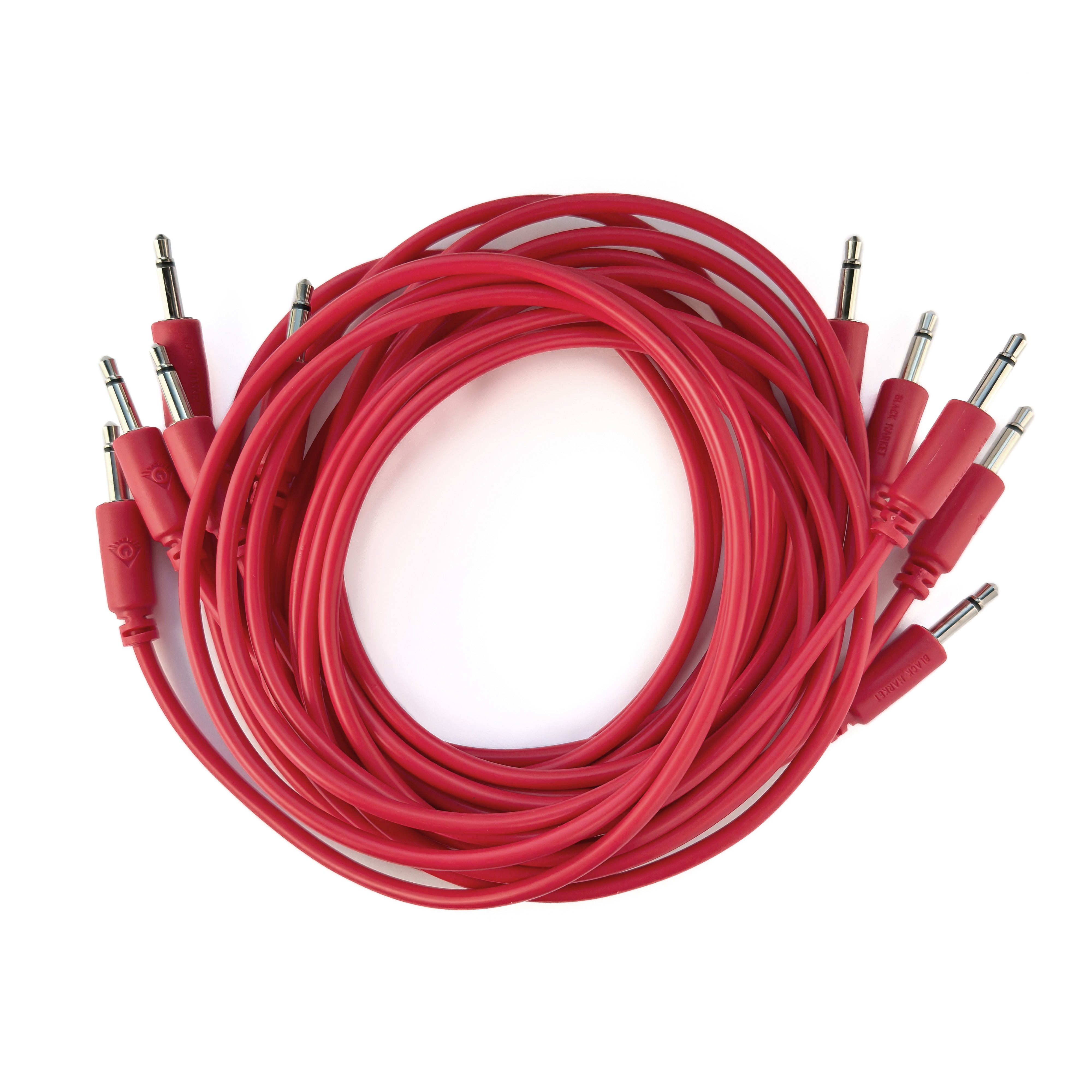 Black Market Modular 3.5mm Patch Cable 5-Pack - 100cm/40" - Red View 1