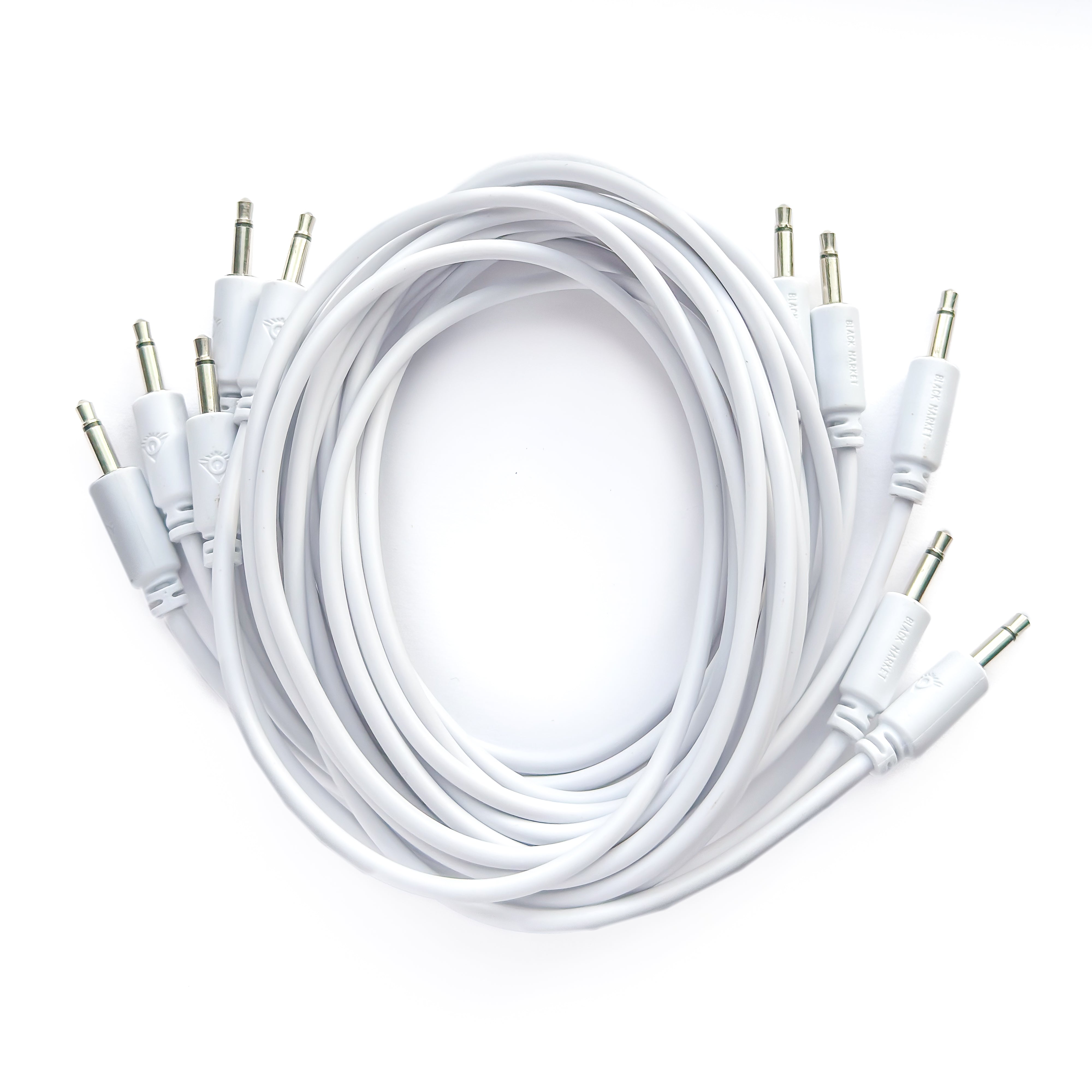 Black Market Modular 3.5mm Patch Cable 5-Pack - 100cm/40" - White View 1