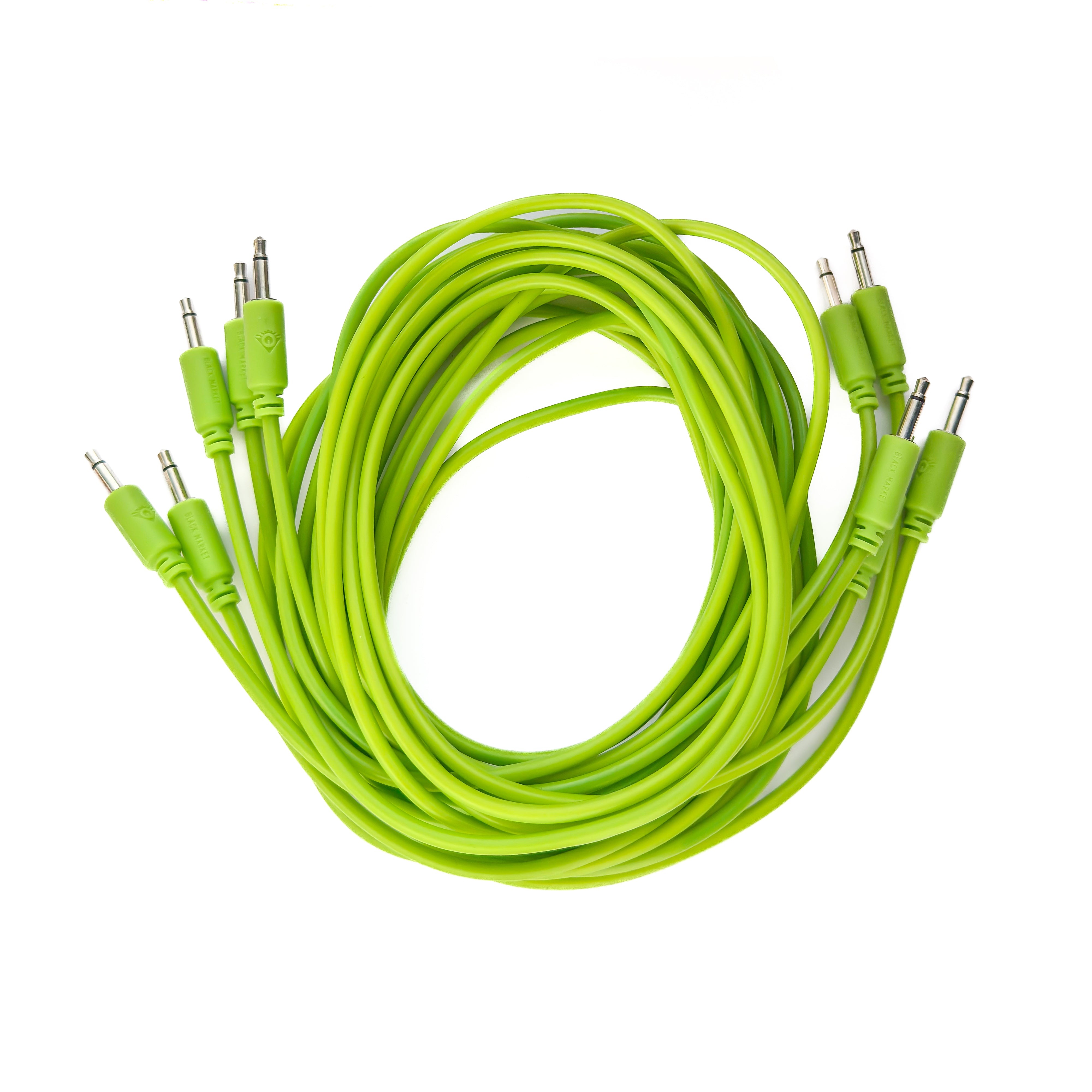 Black Market Modular 3.5mm Patch Cable 5-Pack - 150cm/60" - Glow in the Dark View 1