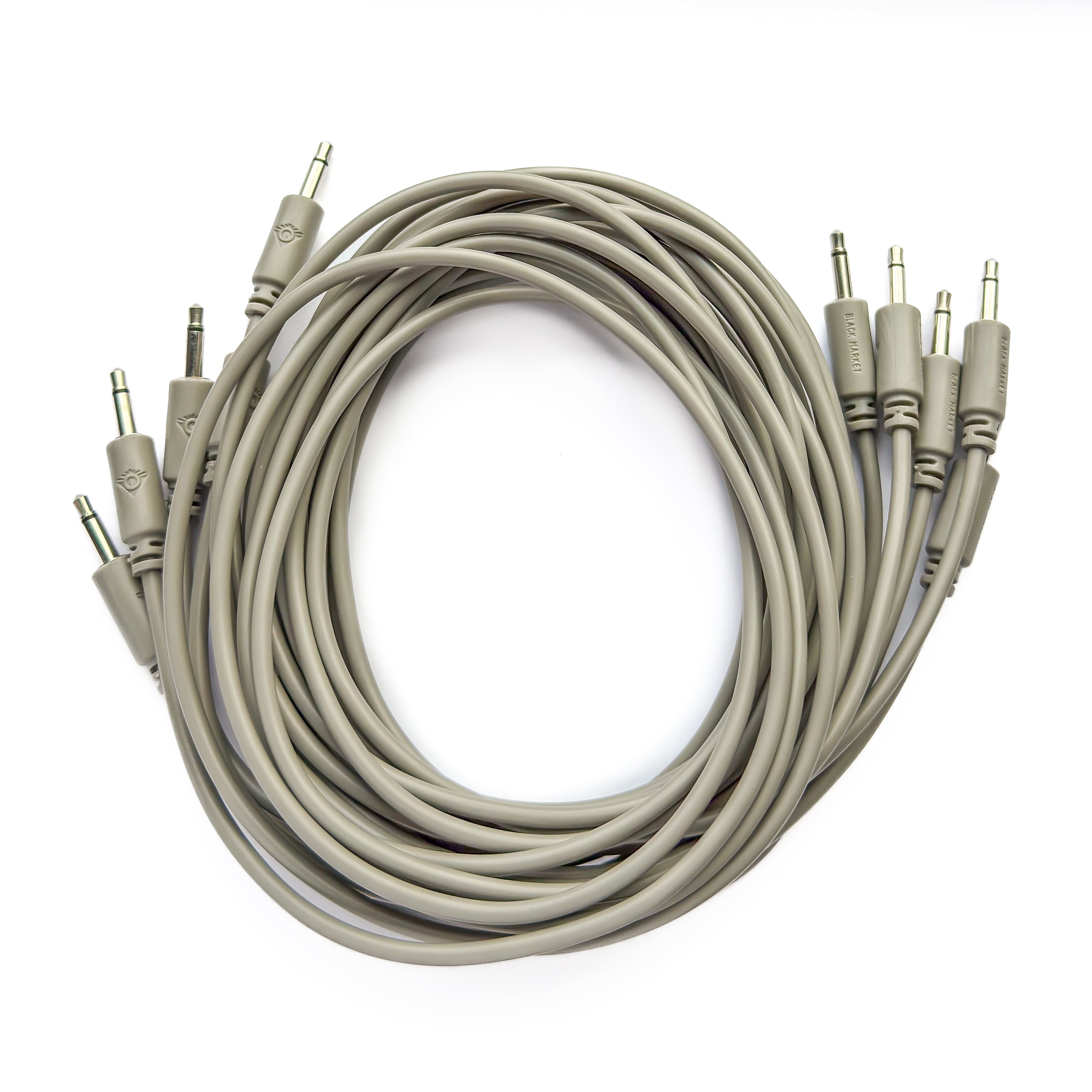 Black Market Modular 3.5mm Patch Cable 5-Pack - 150cm/60" - Gray View 1