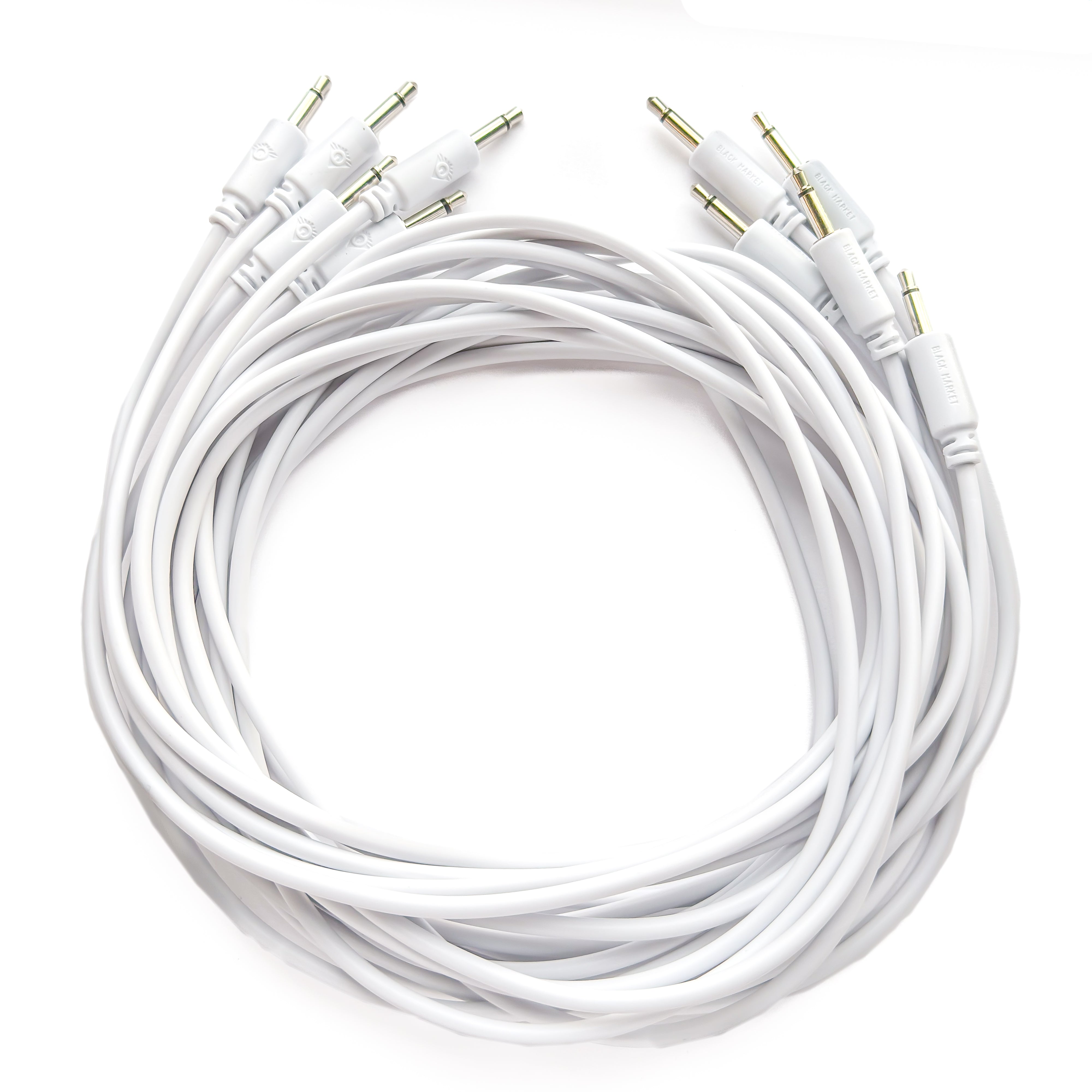 Black Market Modular 3.5mm Patch Cable 5-Pack - 150cm/60" - White View 1