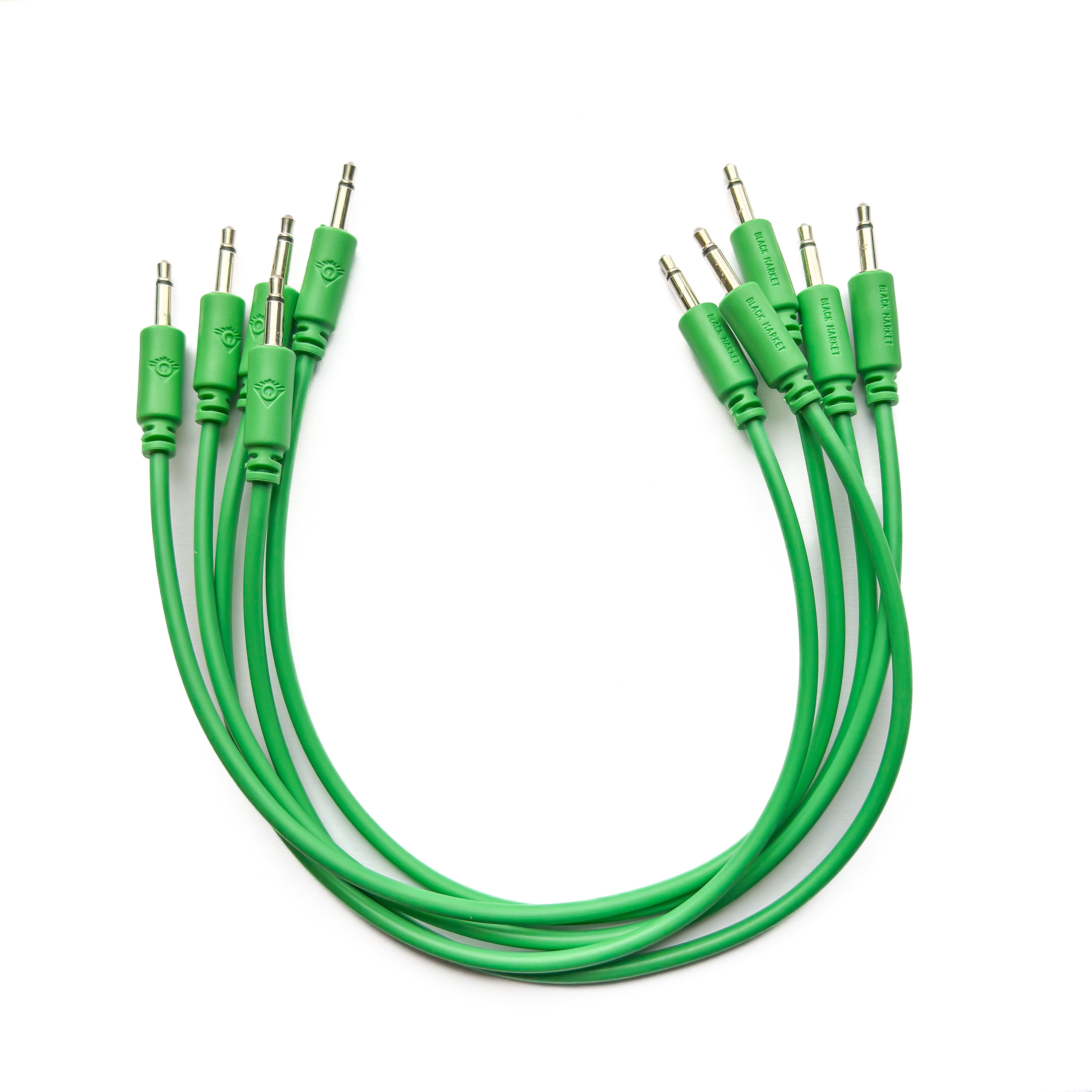 Black Market Modular 3.5mm Patch Cable 5-Pack - 25cm/10" - Green View 1