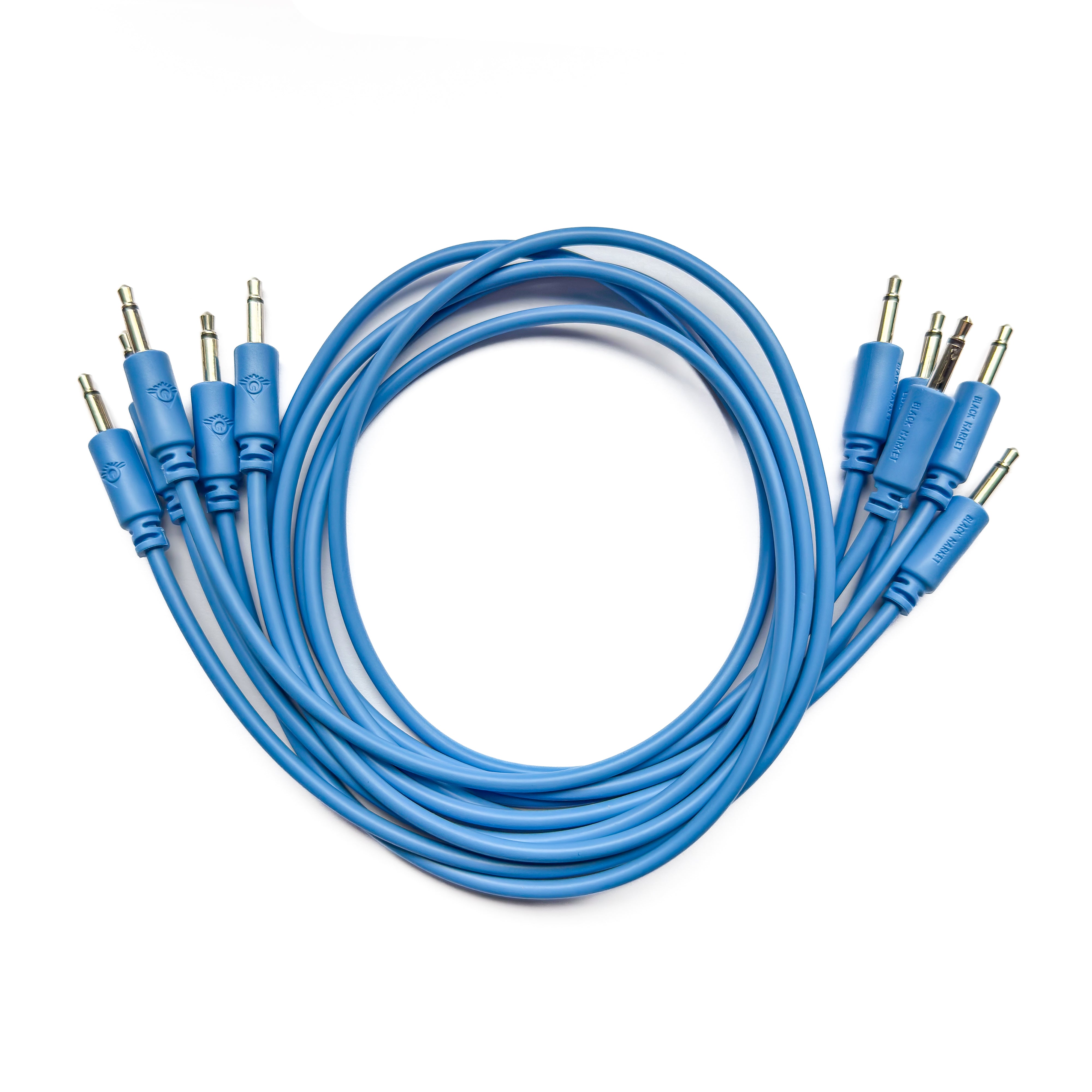 Black Market Modular 3.5mm Patch Cable 5-Pack - 50cm/20" - Blue View 1