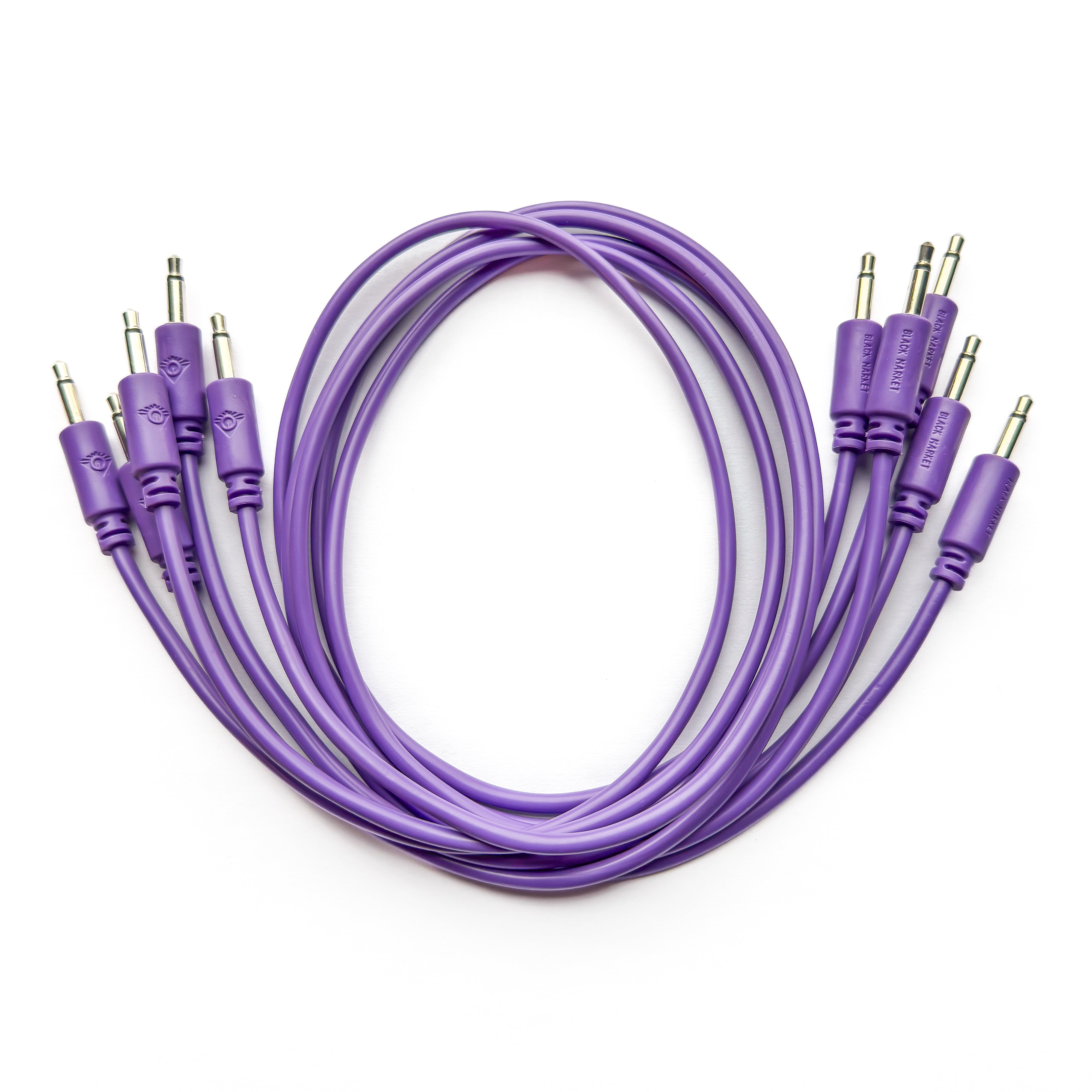 Black Market Modular 3.5mm Patch Cable 5-Pack - 50cm/20" - Violet View 1