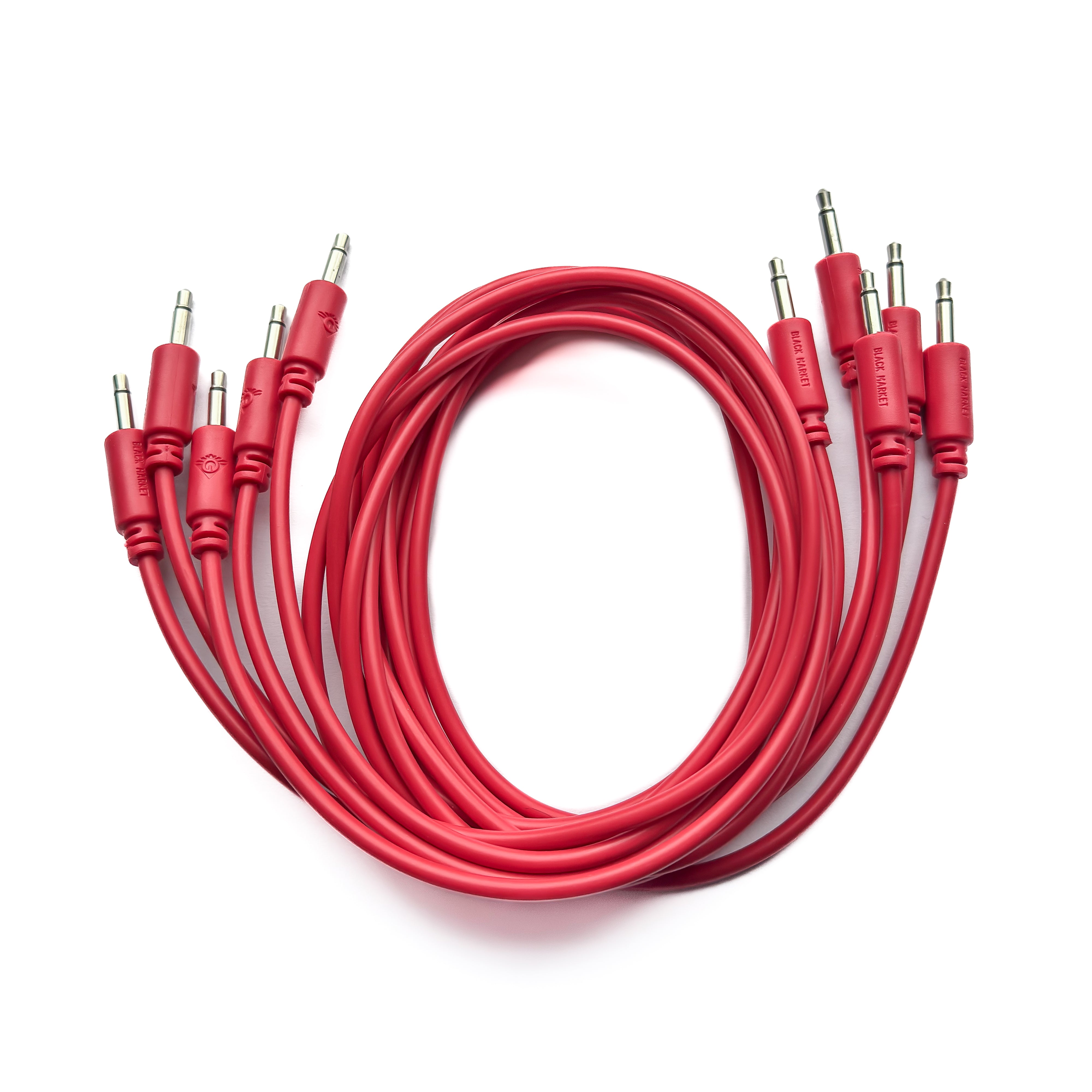 Black Market Modular 3.5mm Patch Cable 5-Pack - 75cm/30" - Red View 1