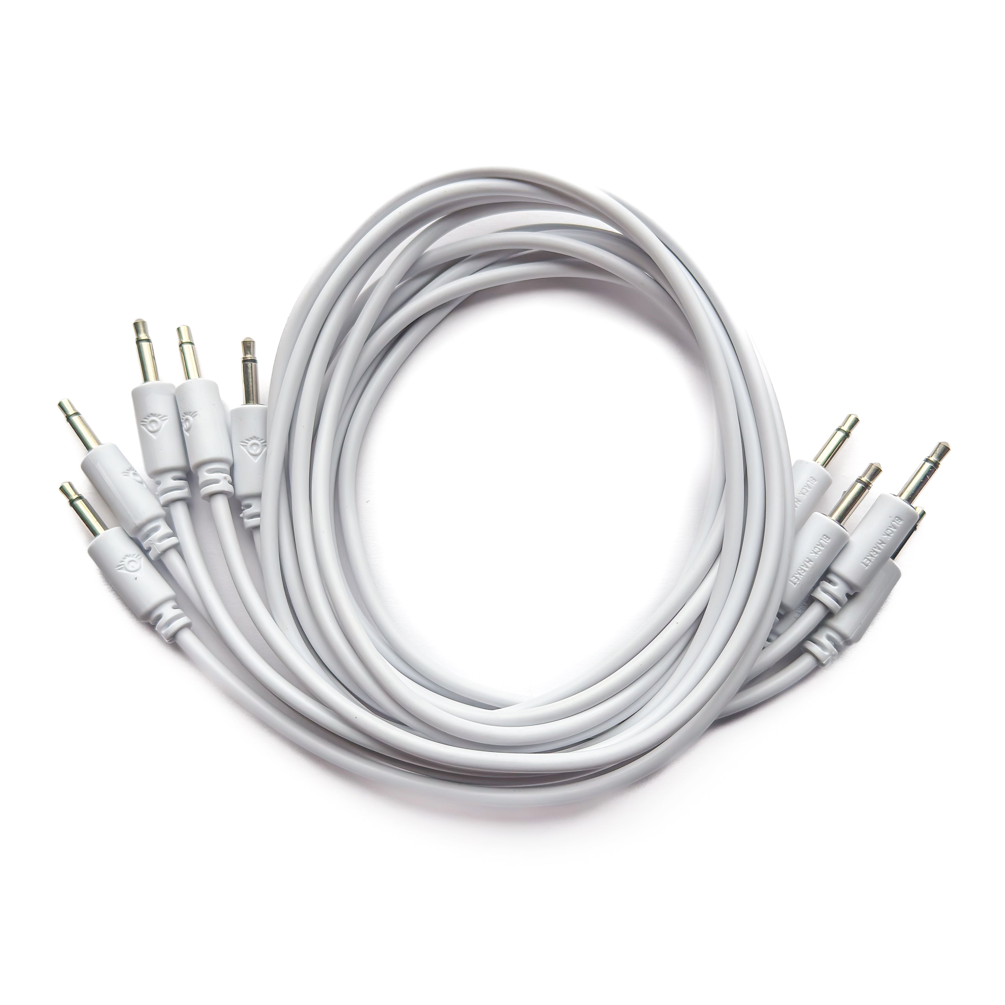 Black Market Modular 3.5mm Patch Cable 5-Pack - 75cm/30" - White View 1