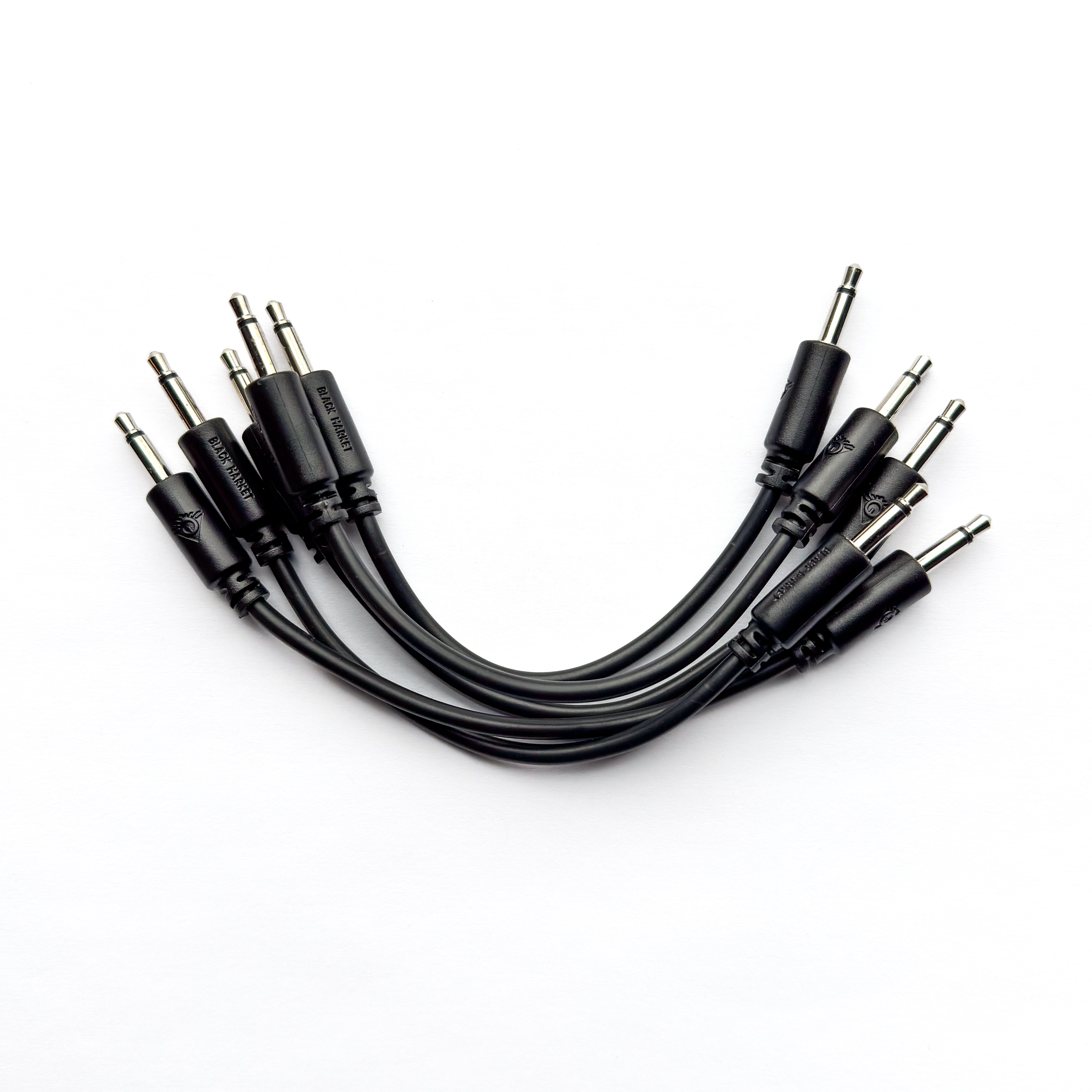 Black Market Modular 3.5mm Patch Cable 5-Pack - 9cm/3.5" - Black View 1