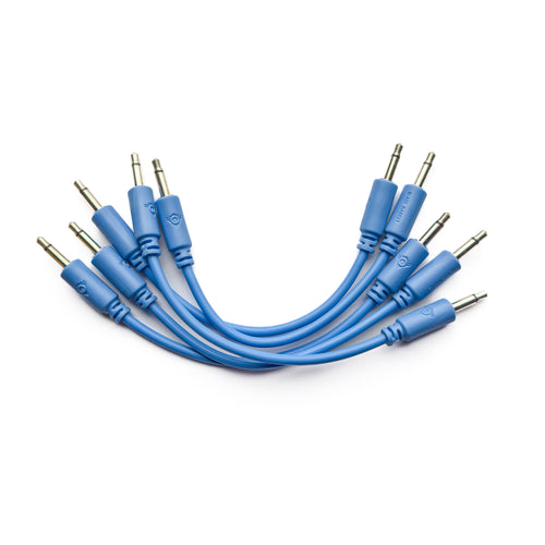 Black Market Modular 3.5mm Patch Cable 5-Pack - 9cm/3.5" - Blue View 1