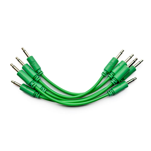 Black Market Modular 3.5mm Patch Cable 5-Pack - 9cm/3.5" - Green View 1