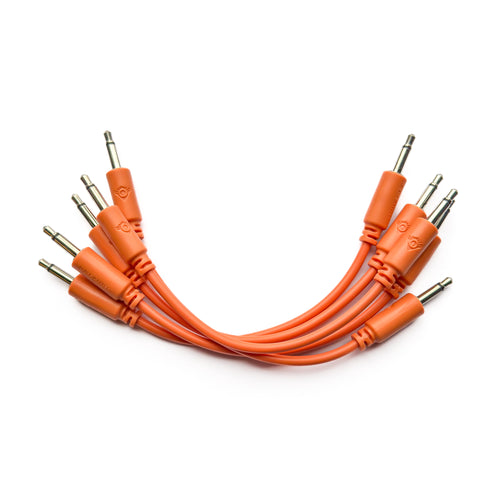Black Market Modular 3.5mm Patch Cable 5-Pack - 9cm/3.5" - Orange View 1