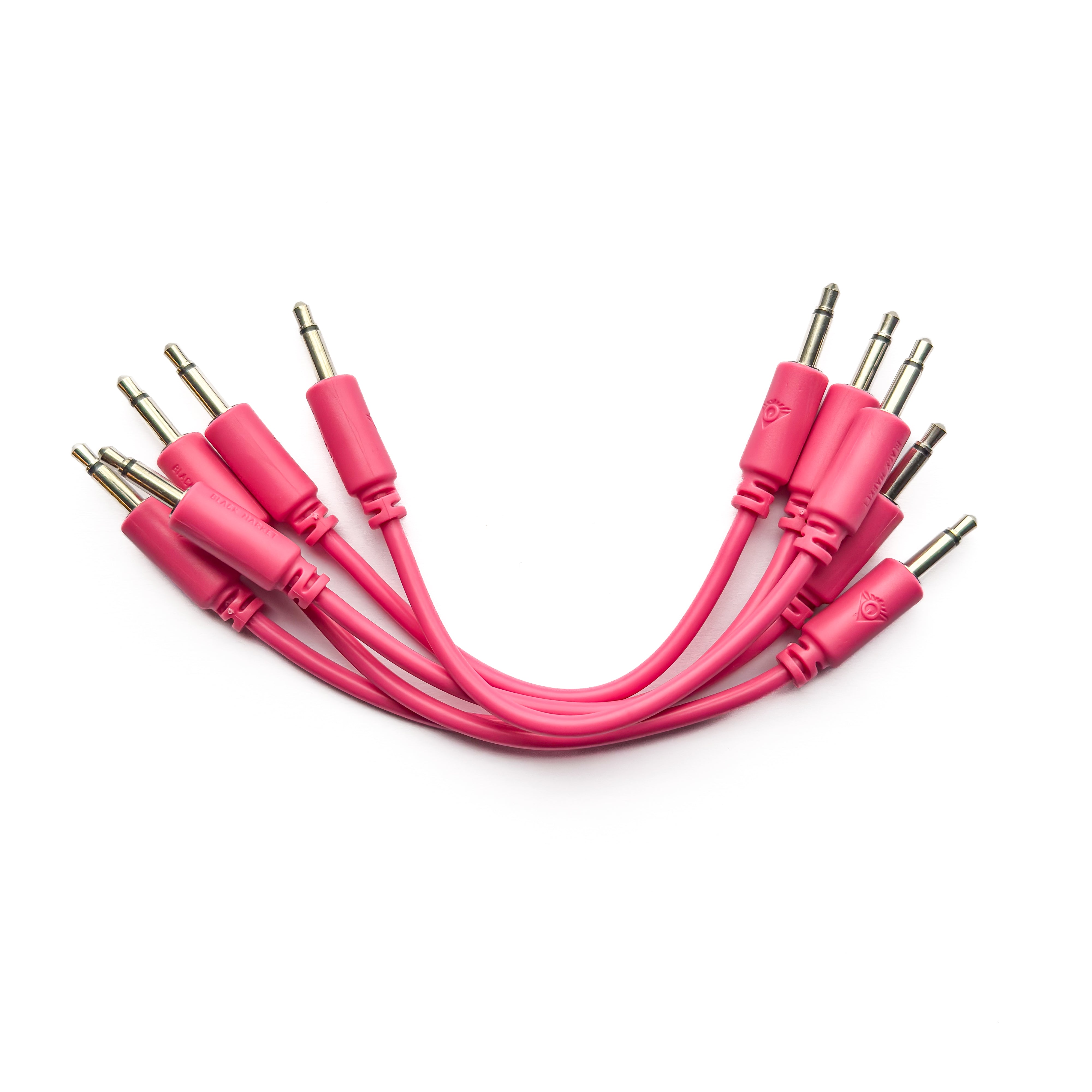 Black Market Modular 3.5mm Patch Cable 5-Pack - 9cm/3.5" - Pink View 1