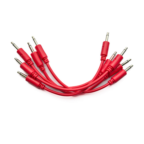 Black Market Modular 3.5mm Patch Cable 5-Pack - 9cm/3.5" - Red View 1
