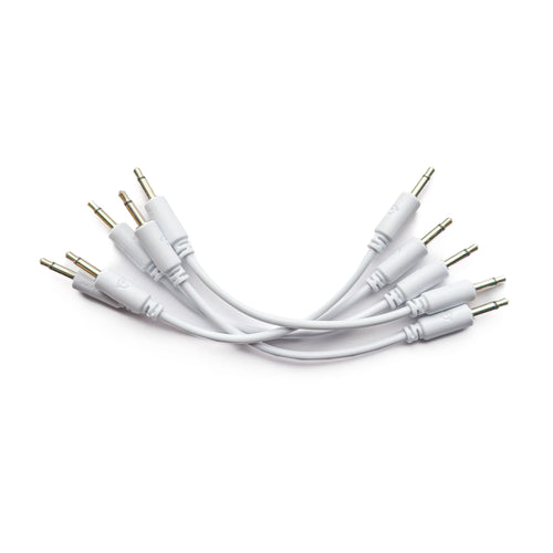 Black Market Modular 3.5mm Patch Cable 5-Pack - 9cm/3.5" - White View 1