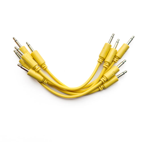 Black Market Modular 3.5mm Patch Cable 5-Pack - 9cm/3.5" - Yellow View 1