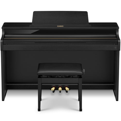 Casio Celviano AP-550 Digital Piano - Black - front view with key cover closed