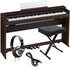 Collage of items included in the Casio Celviano AP-S200 Digital Piano - Rosewood COMPLETE HOME BUNDLE