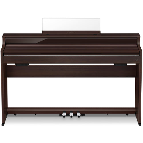 Casio Celviano AP-S450 Digital Piano - Brown - front facing with the key cover closed