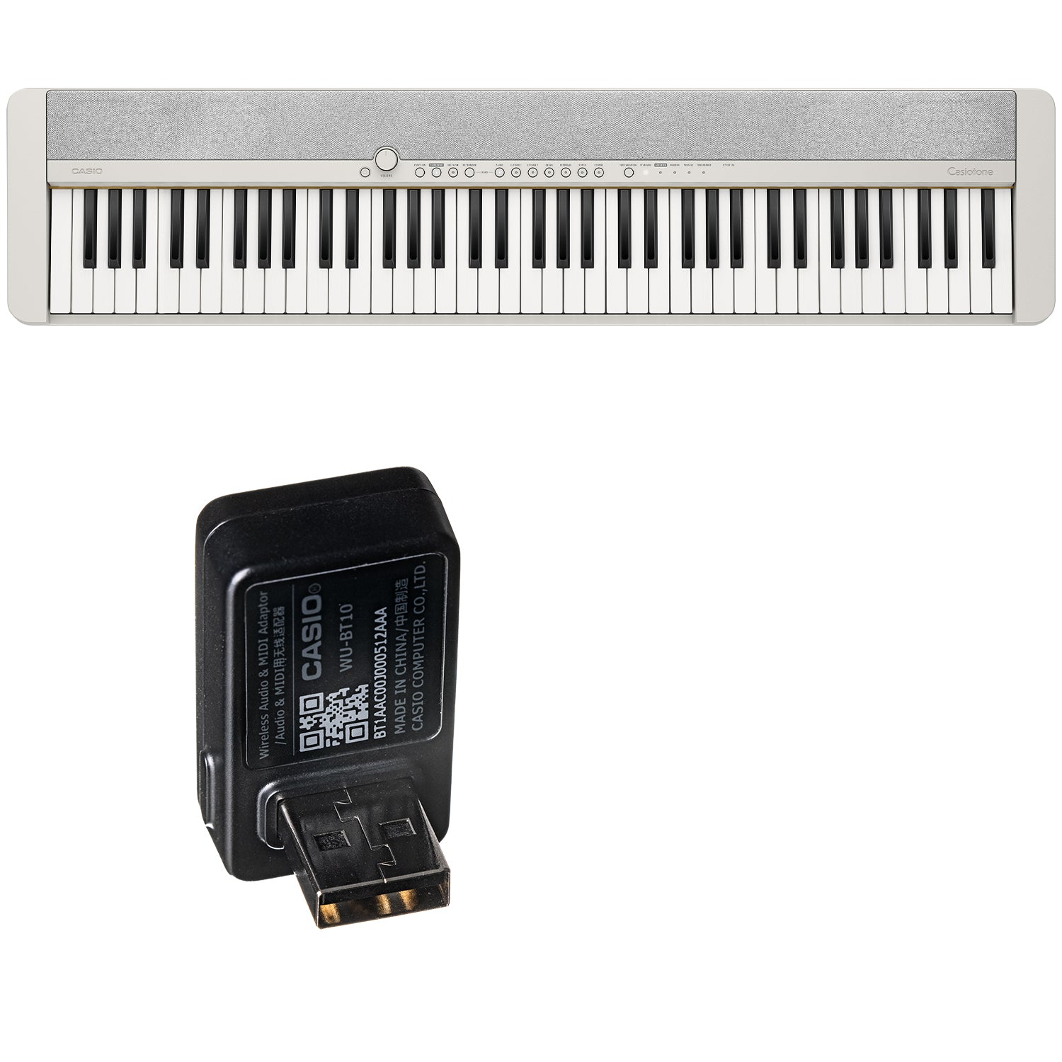 Collage of the Casio Casiotone CT-S1-76 Portable Keyboard - White WIRELESS PAK
