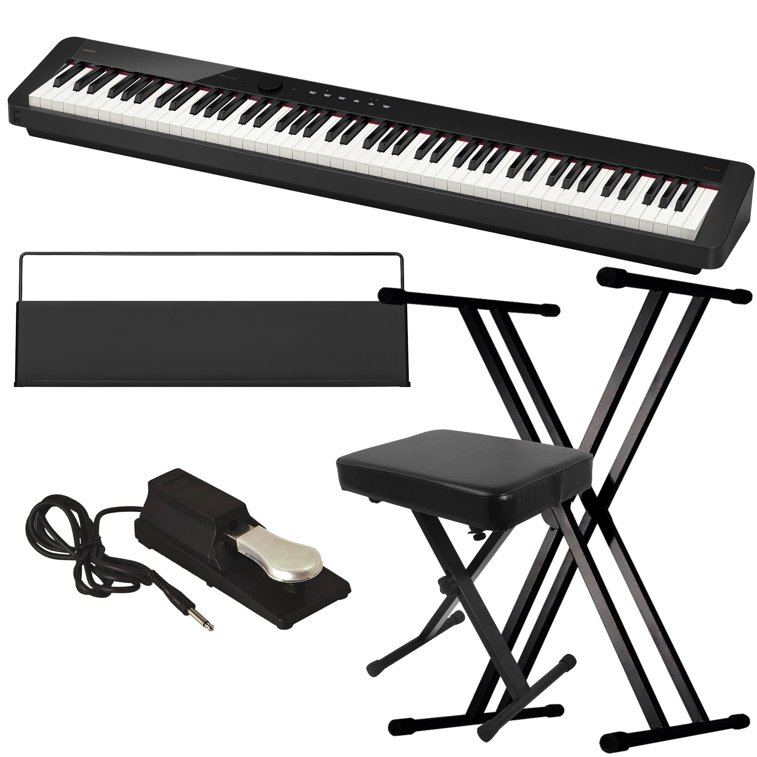 Casio Privia PX-S1100 Digital Piano - Black KEY ESSENTIALS BUNDLE