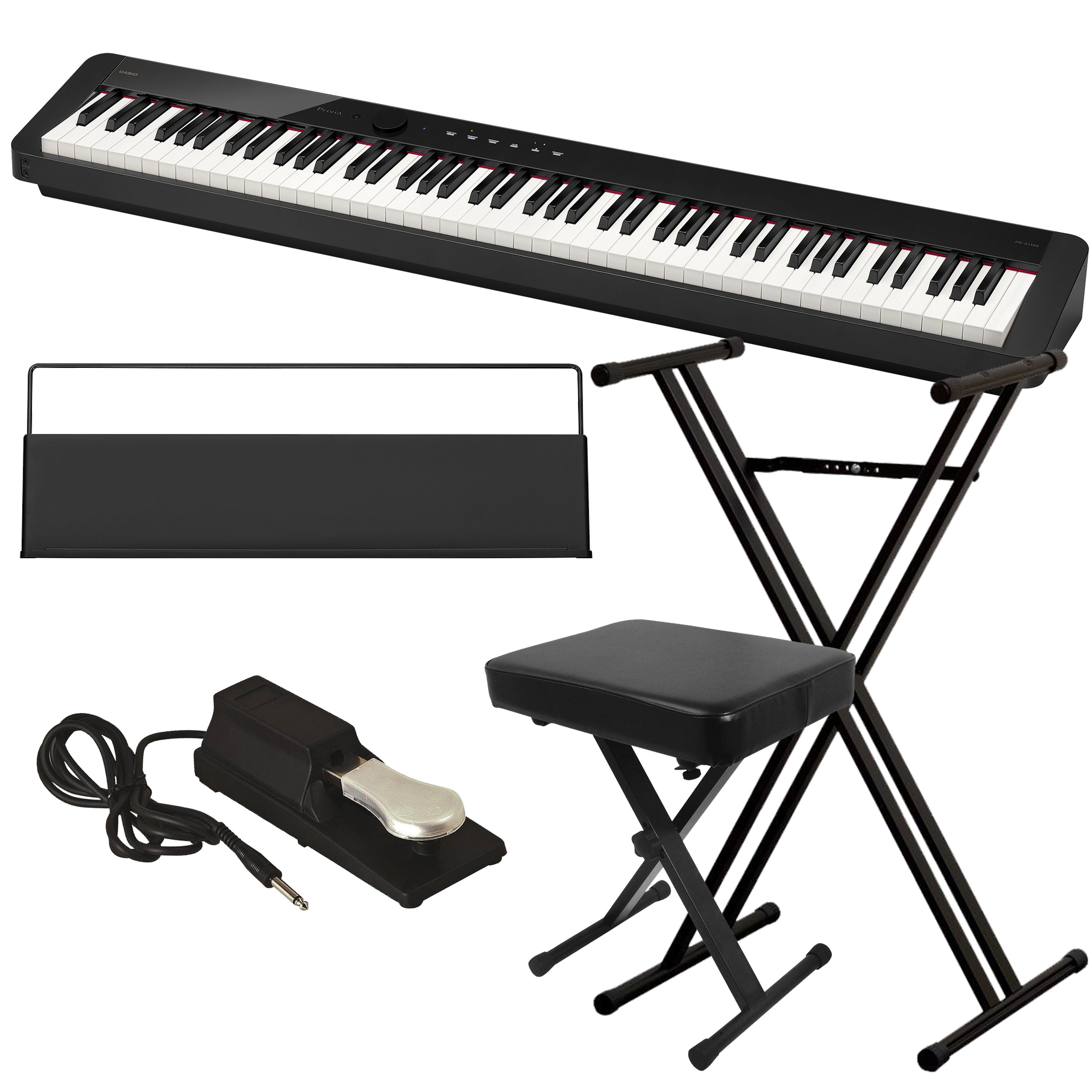 Casio Privia PX-S1100 Digital Piano - Black KEY ESSENTIALS BUNDLE