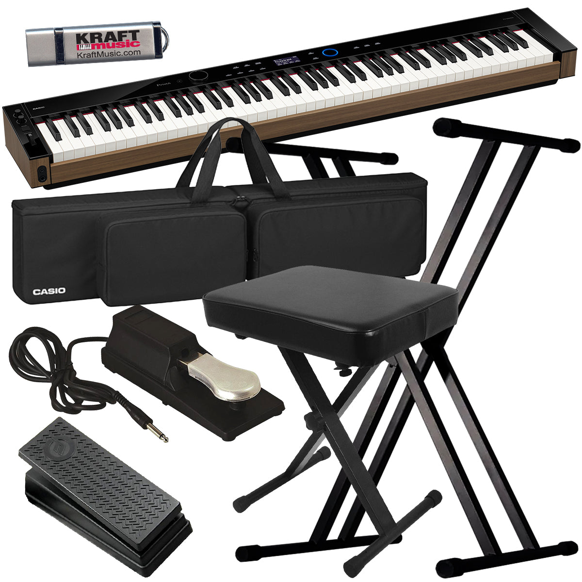 Casio PX-S6000 Digital Piano - Black STAGE ESSENTIALS BUNDLE