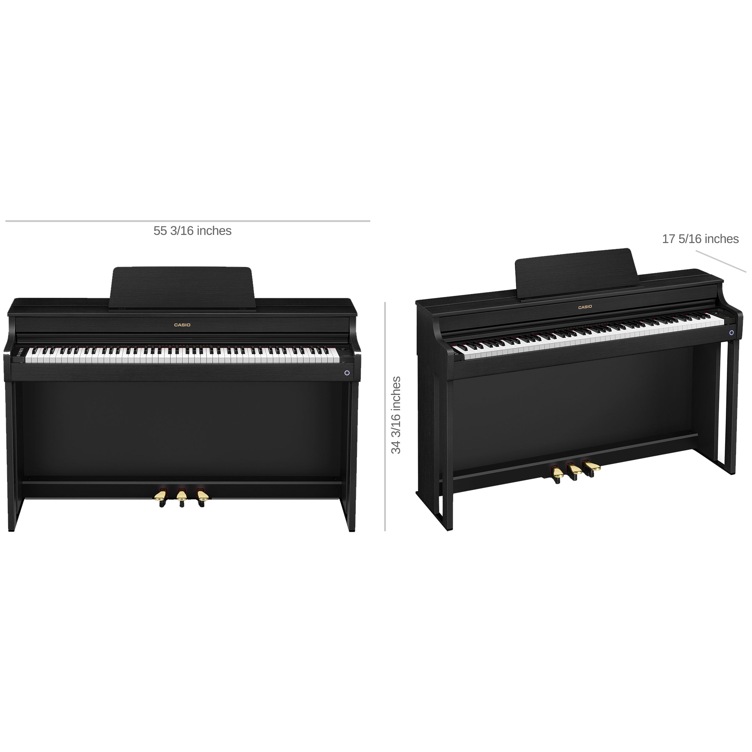 Casio Celviano AP-300 Digital Piano - Dimensions 